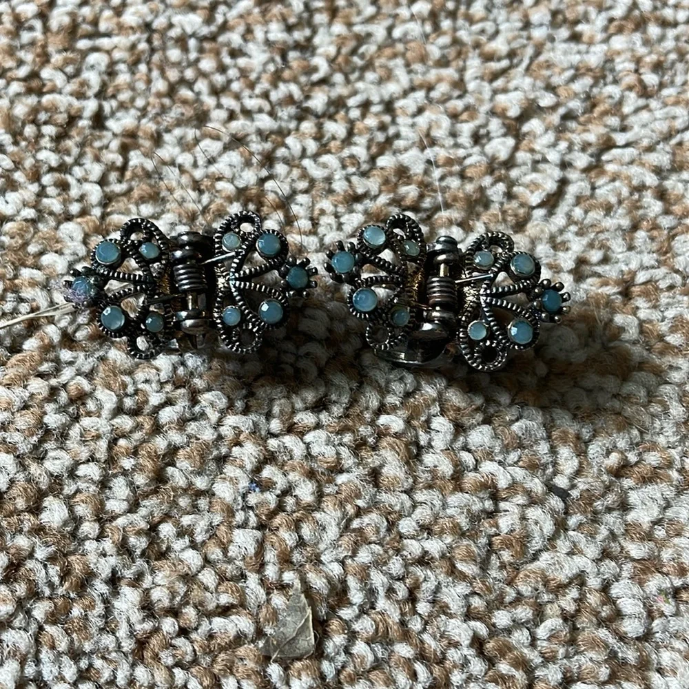 2 Minature Metal hinged butterfly haircllips